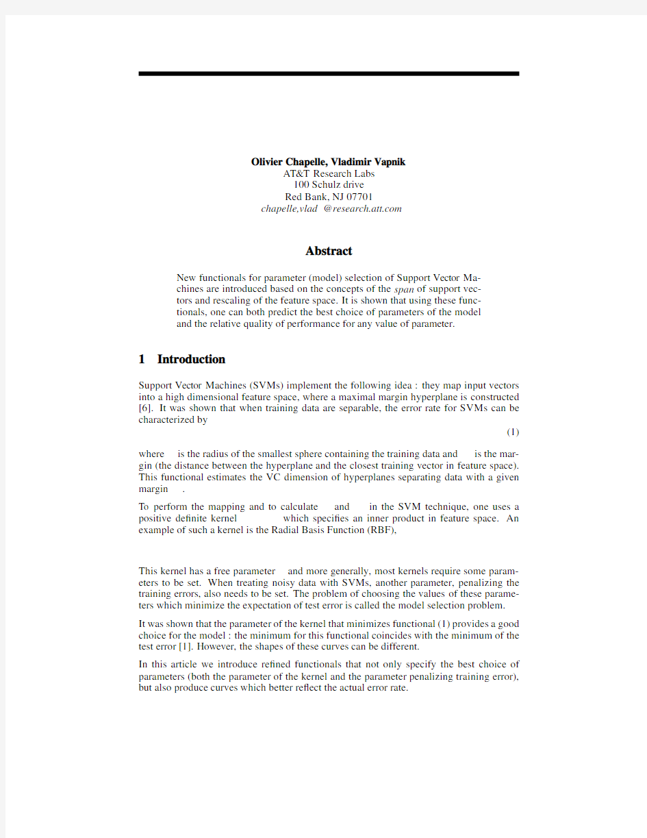 Model selection for support vector machines