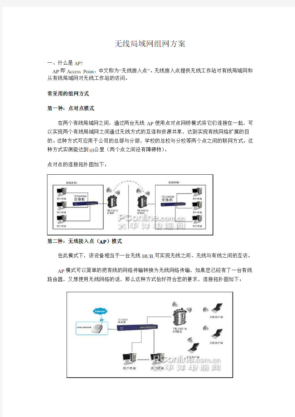 无线局域网组网方案