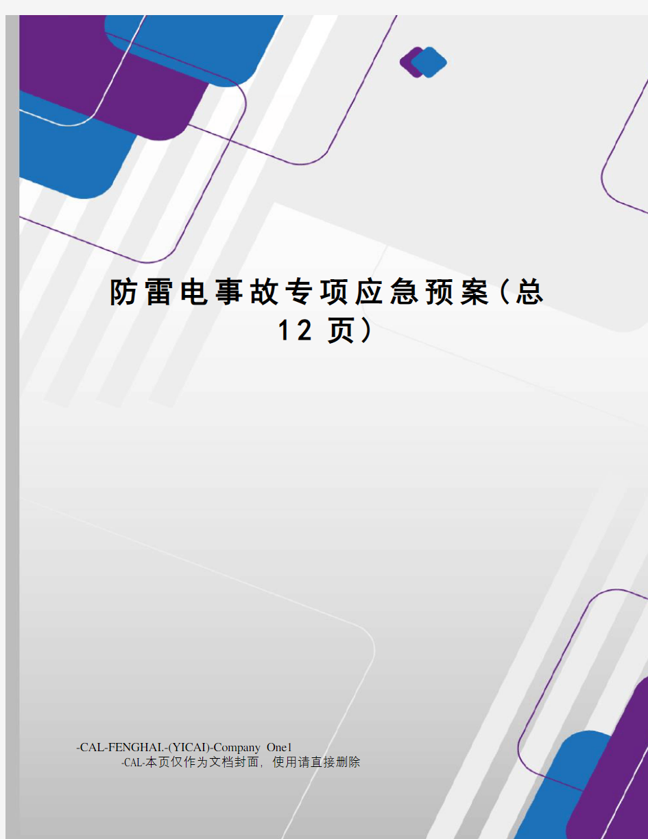 防雷电事故专项应急预案