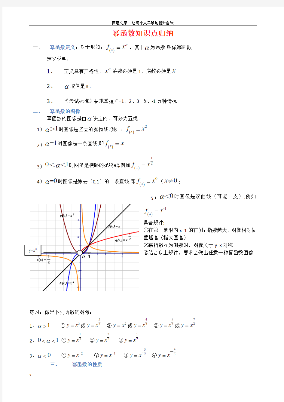 专题13幂函数知识点归纳