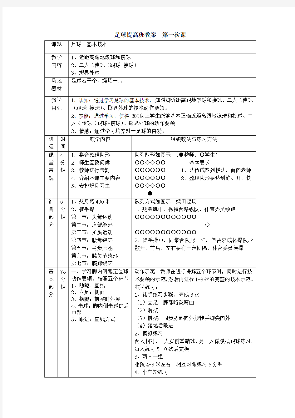 足球教案8次