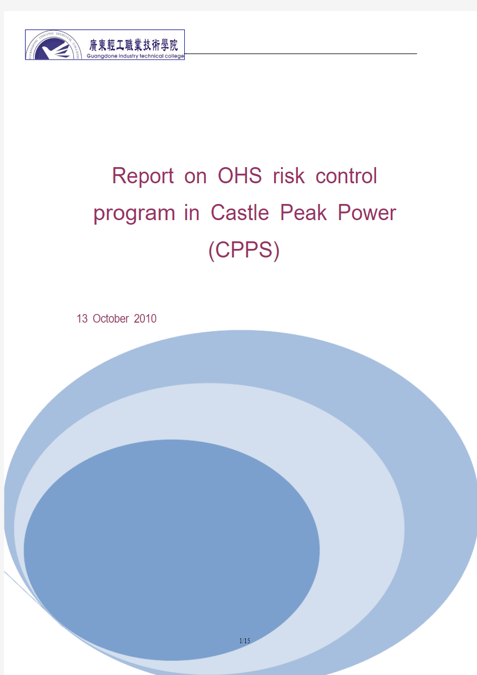 Report on OHS risk control program in Castle Peak Power