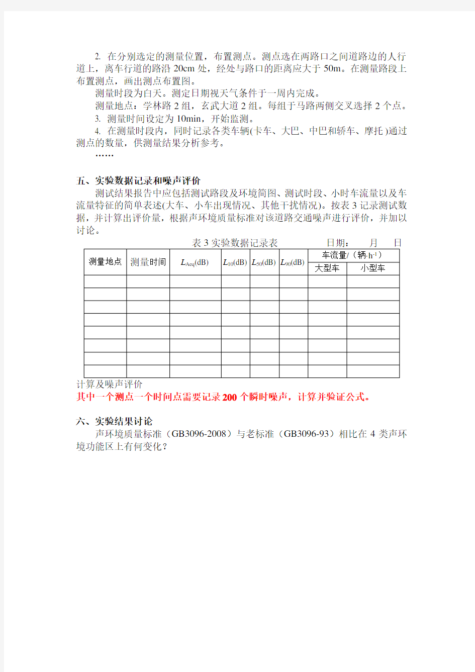 道路交通噪声测量与评价