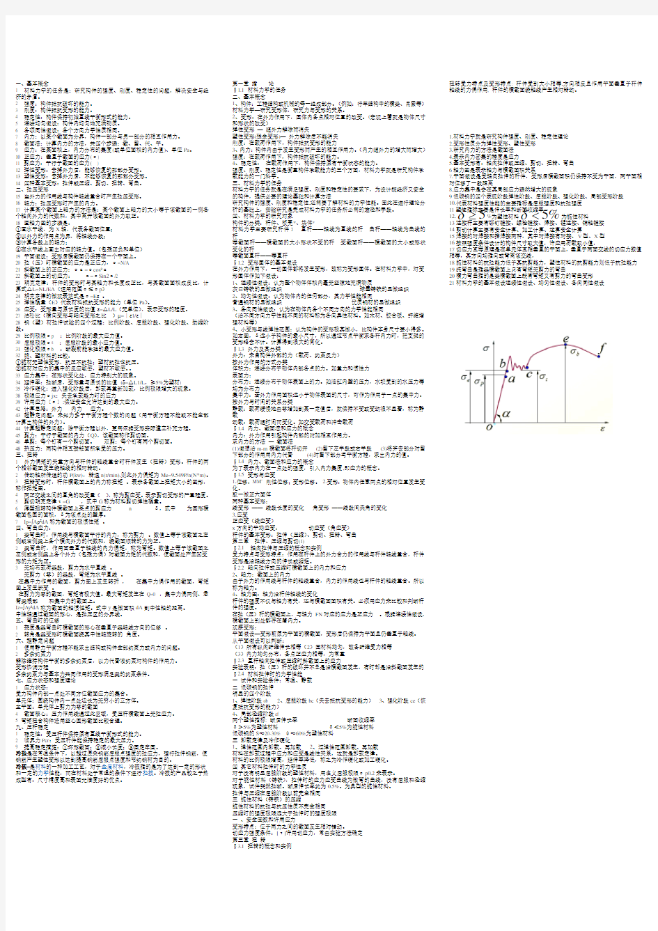 材料力学概念及基础知识
