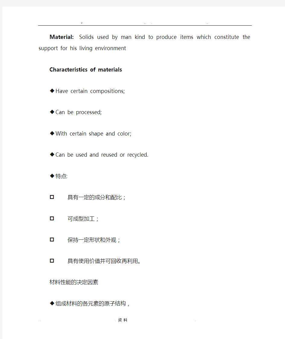 材料概论英文版武汉理工大学