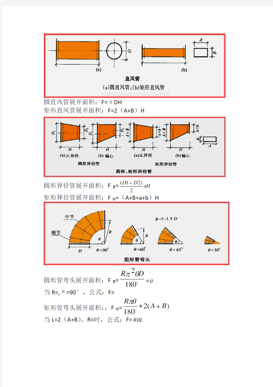 风管计算公式