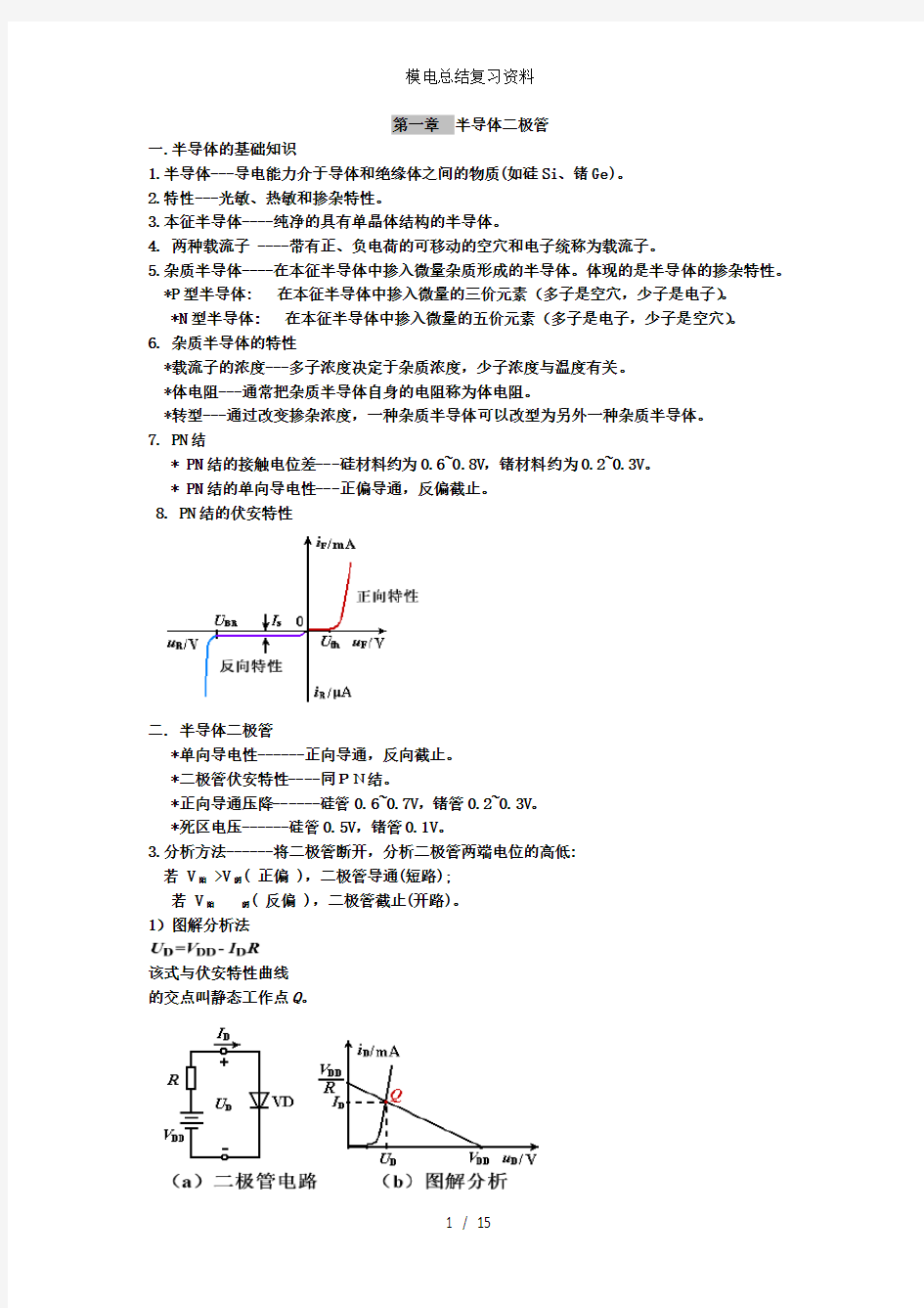 模电总结复习资料