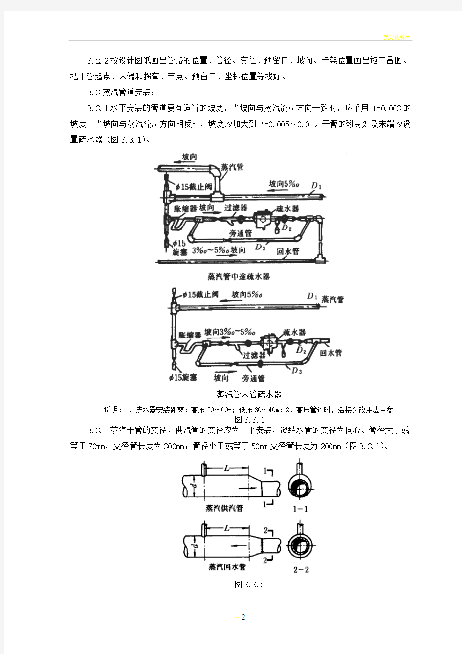 室内蒸汽管道安装施工工艺(一)