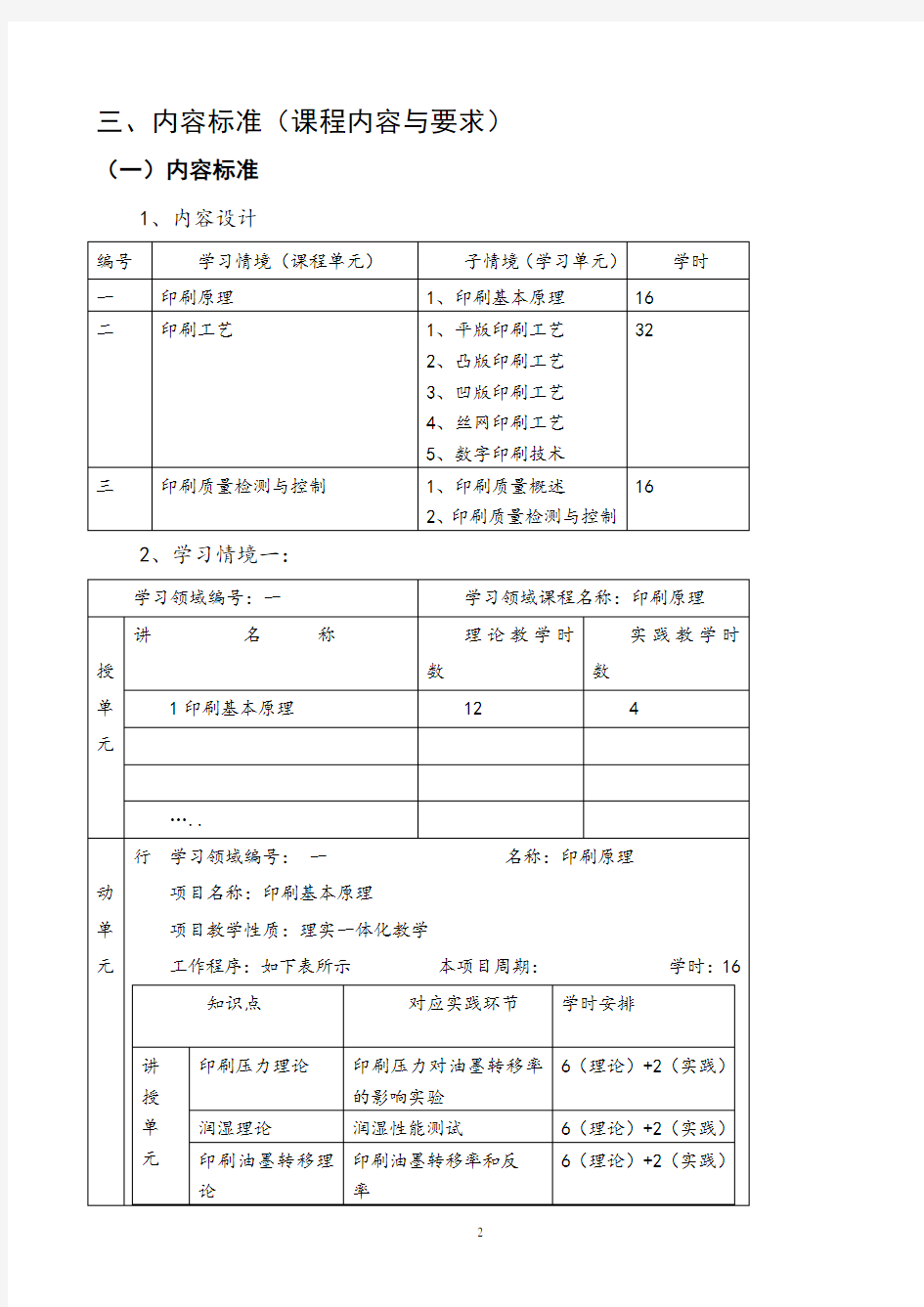 印刷原理与工艺课程标准