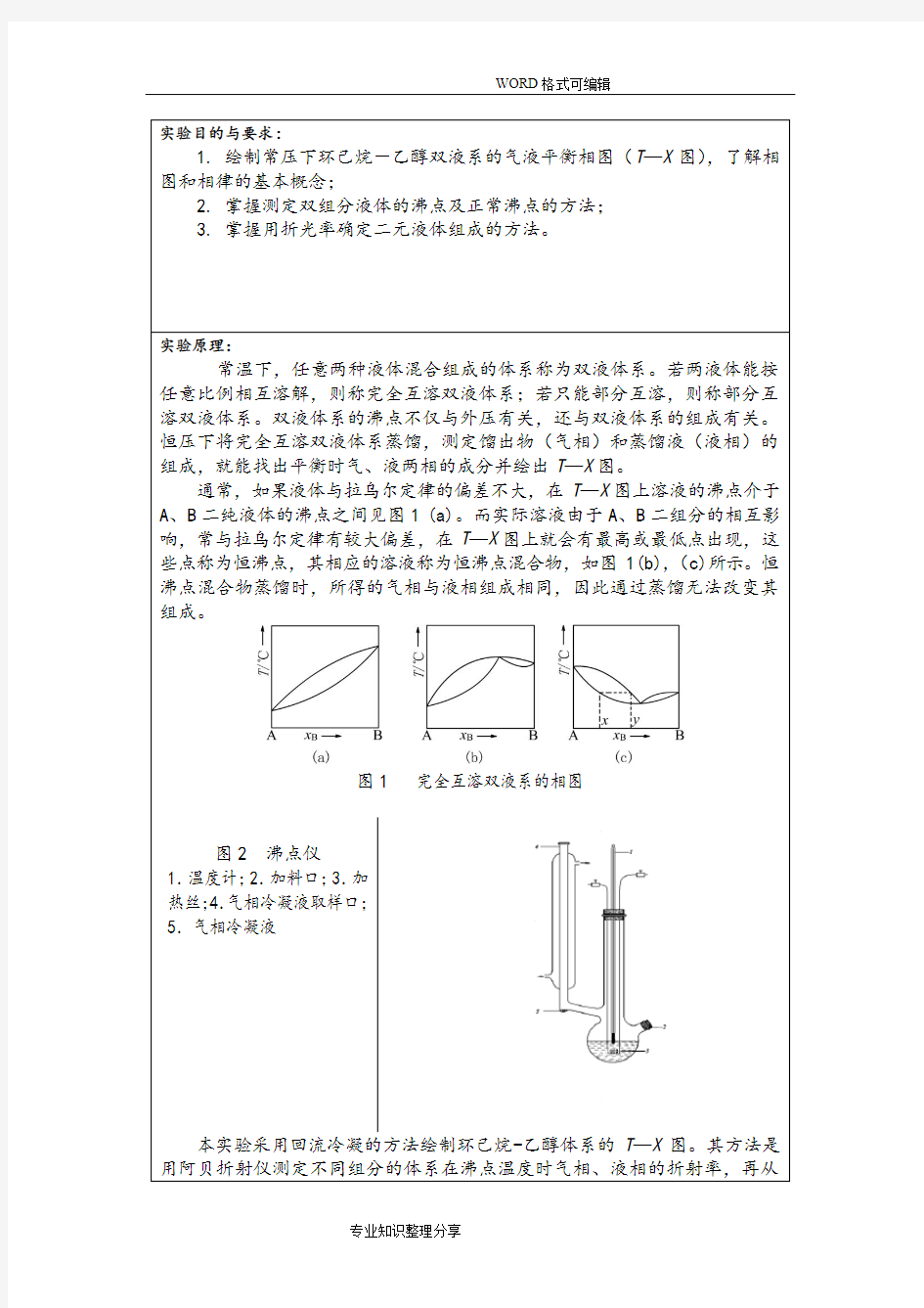 大学物化实验报告__双液系的气—双液系的气—液平衡相图