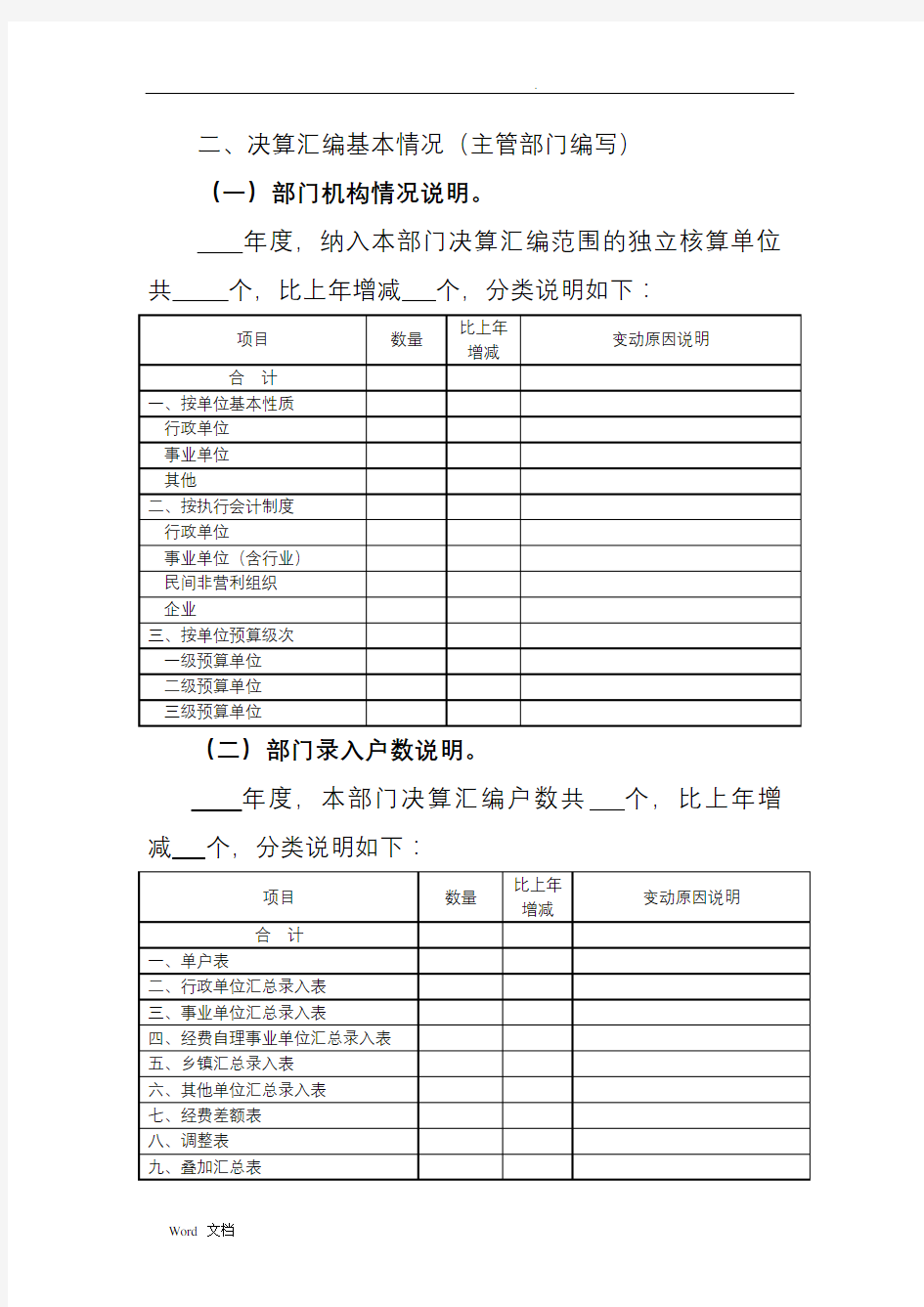 2017年度部门决算报表填报说明-部门