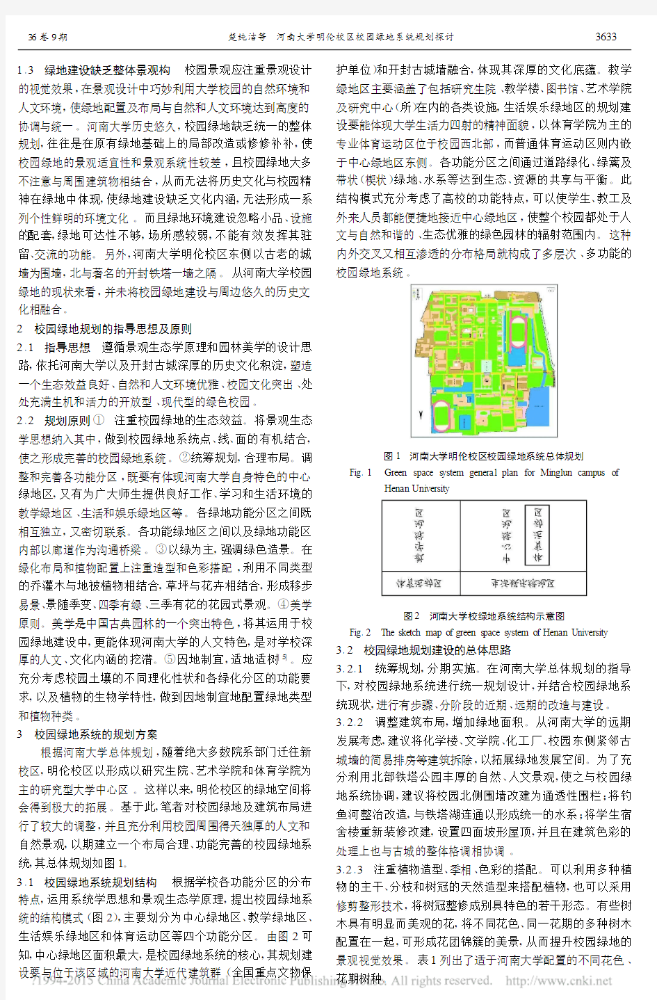 河南大学明伦校区校园绿地系统规划探讨_楚纯洁