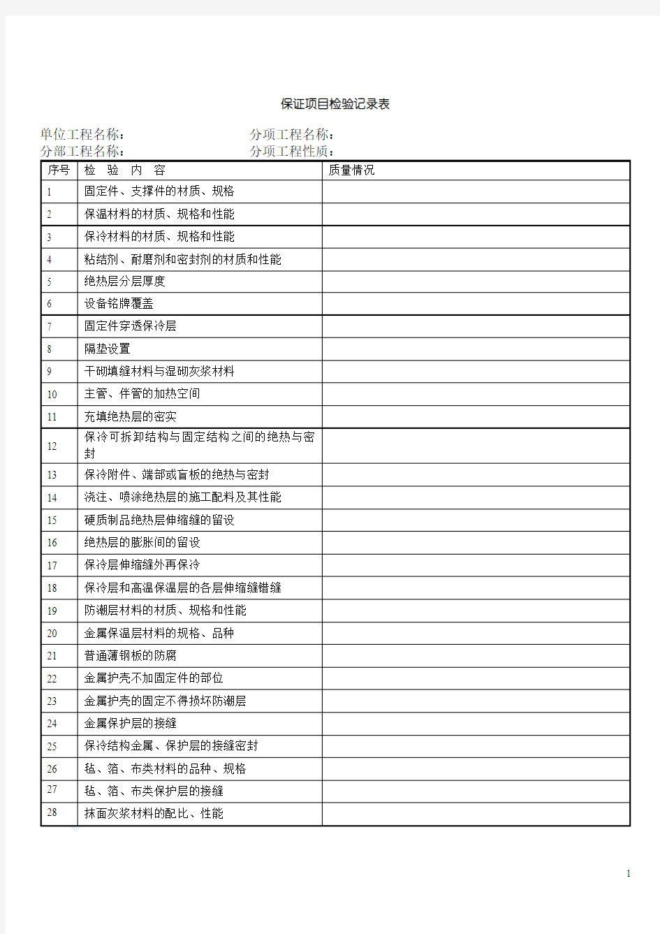 物业承接验收全套表格