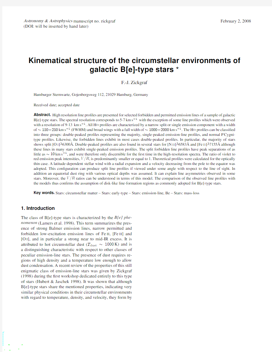 Kinematical structure of the circumstellar environments of galactic B[e]-type stars