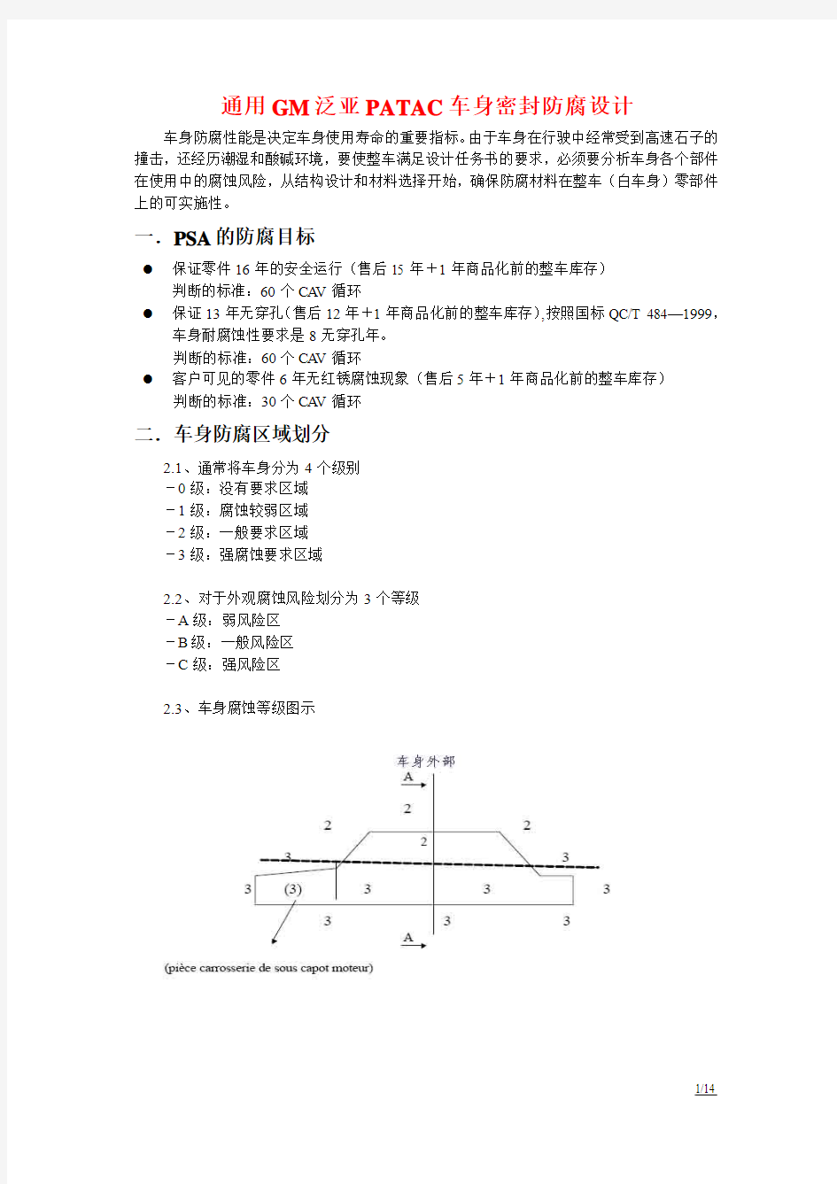 通用GM泛亚PATAC车身密封防腐设计