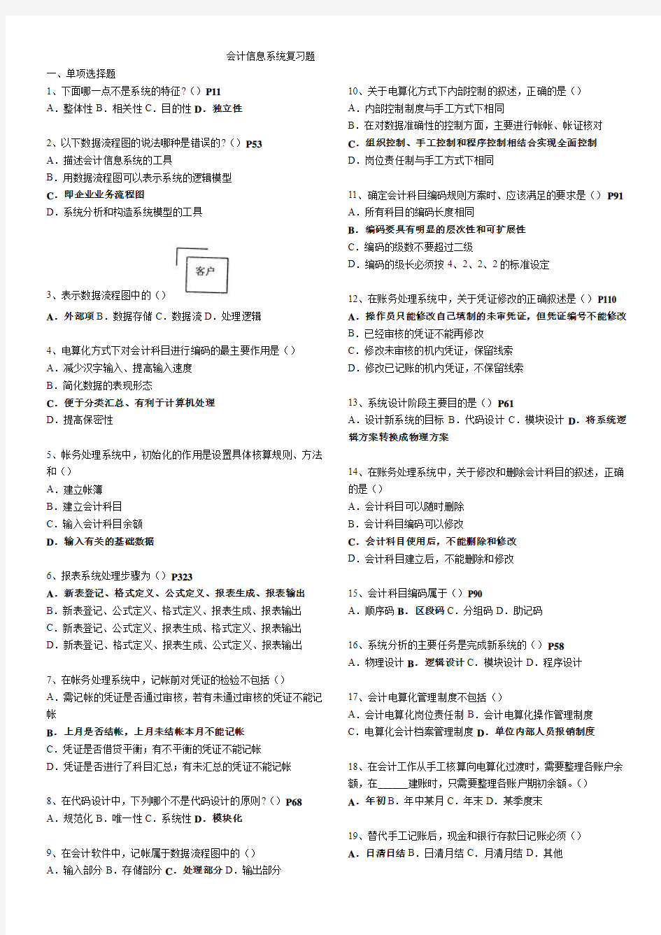 会计信息系统复习题1