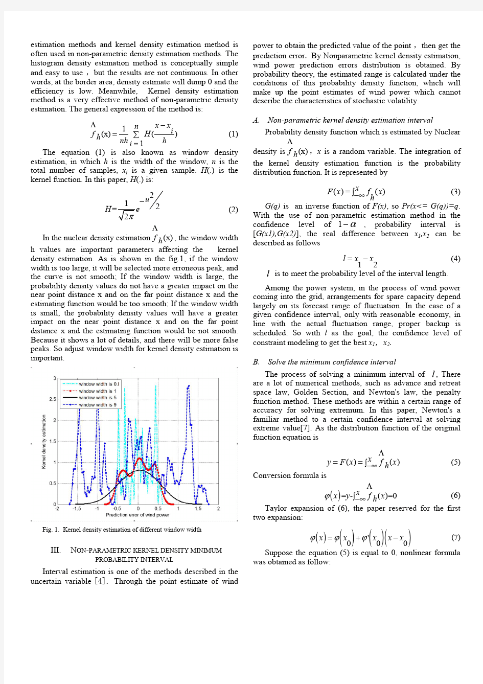 Wind power prediction errors model and Algorithm Based on non-parametric kernel density estimation