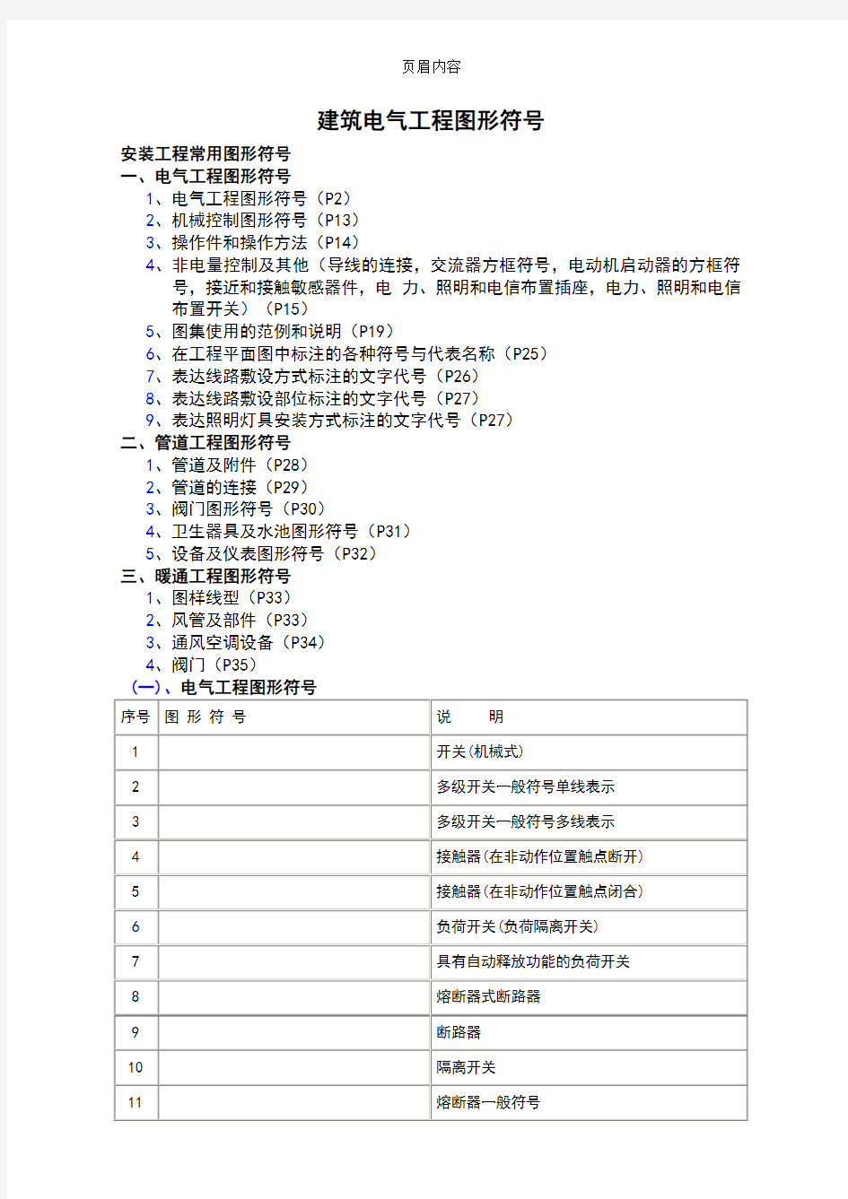 建筑电气CAD图纸常用符号(图表)02712