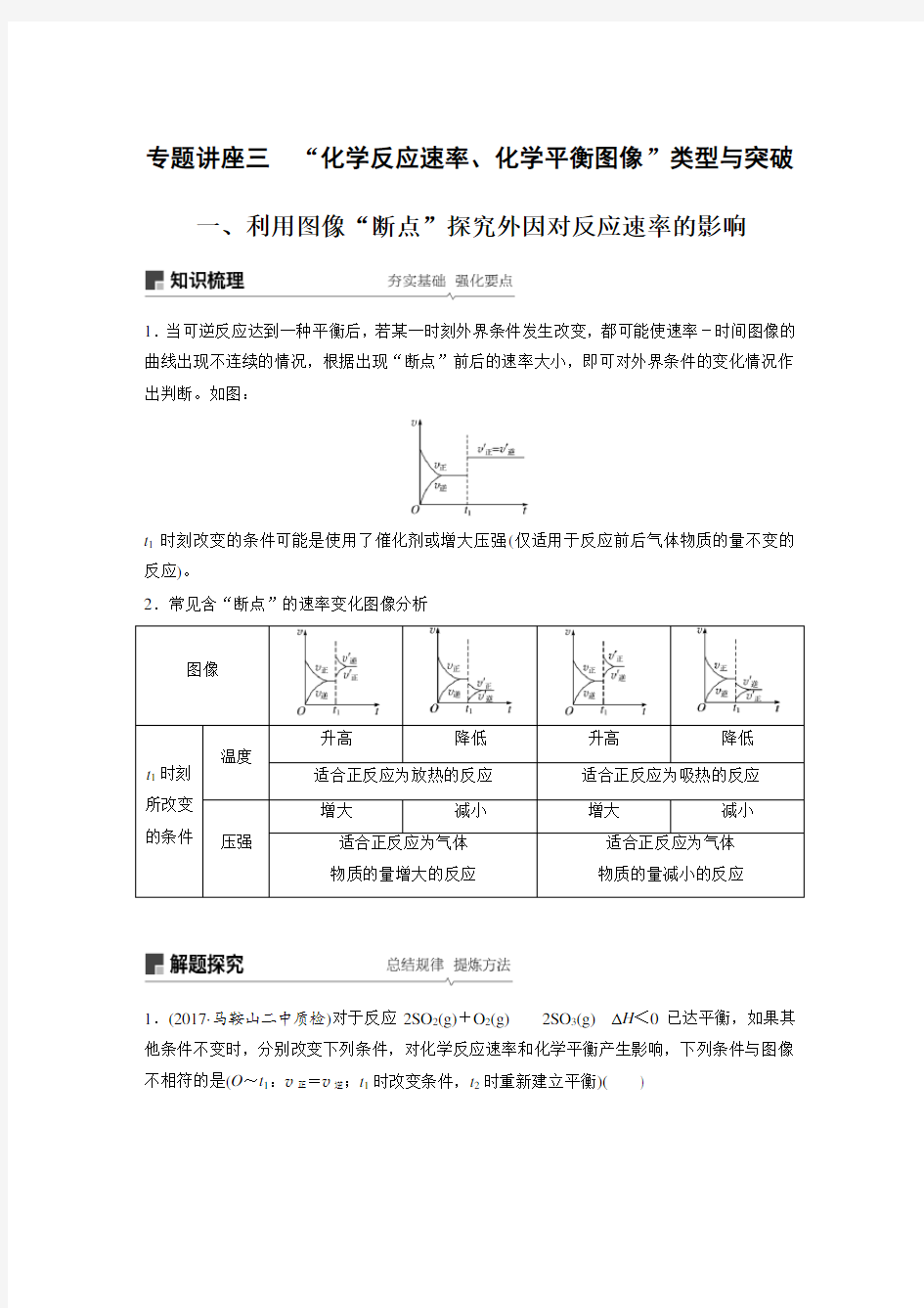 化学复习第七章 专题讲座三 