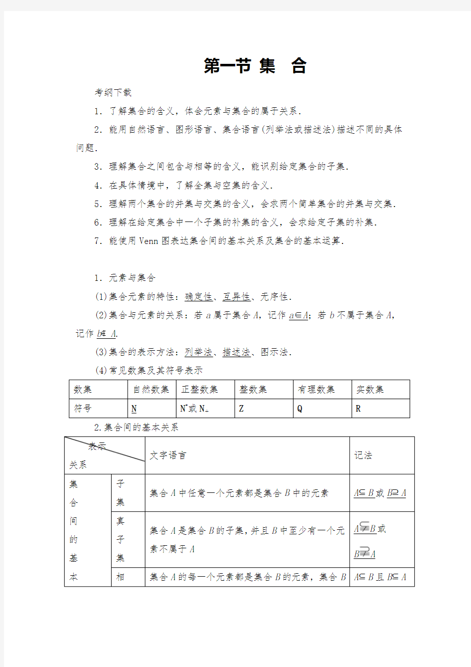 最新高三数学专题复习资料集合