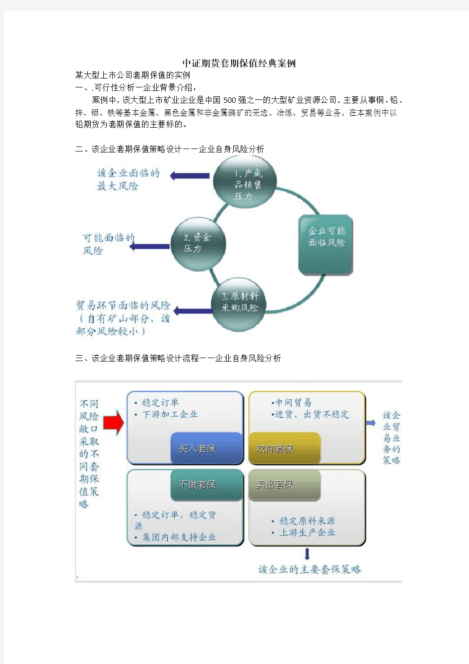 期货套利和套期保值成功案例分析