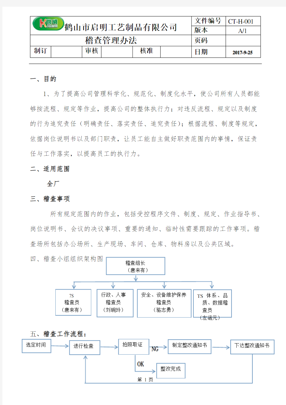 稽查管理办法