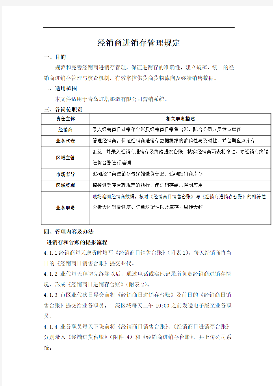 经销商进销存管理规定