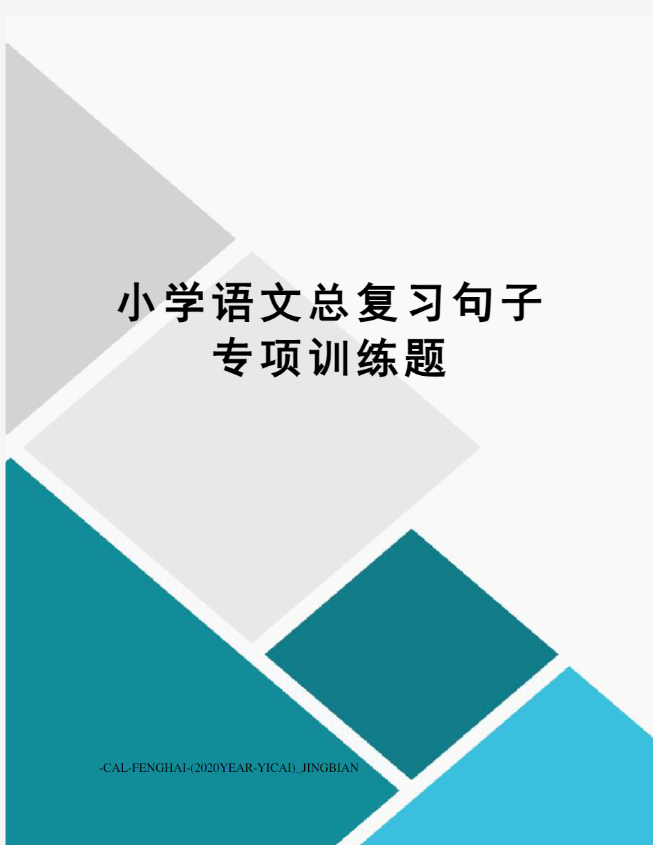 小学语文总复习句子专项训练题