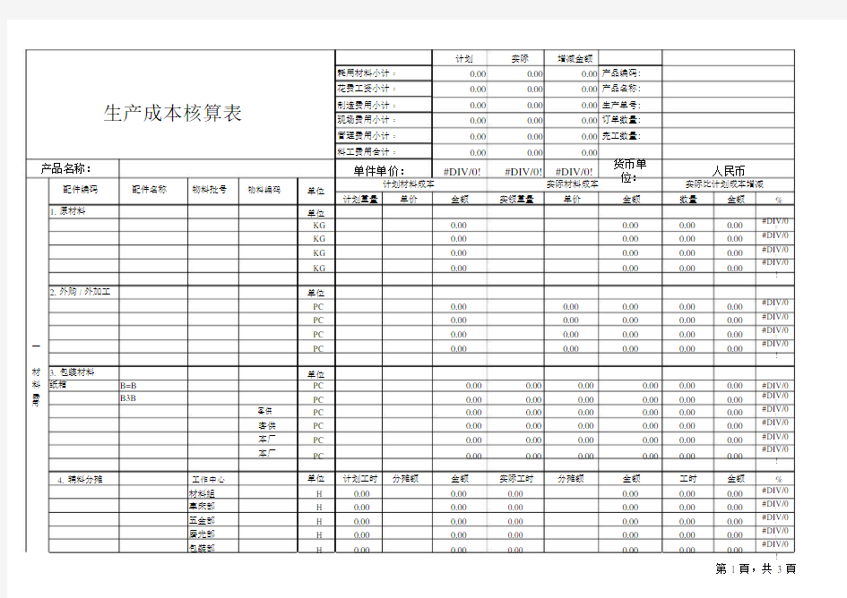 产品生产成本核算表(含公式).docx