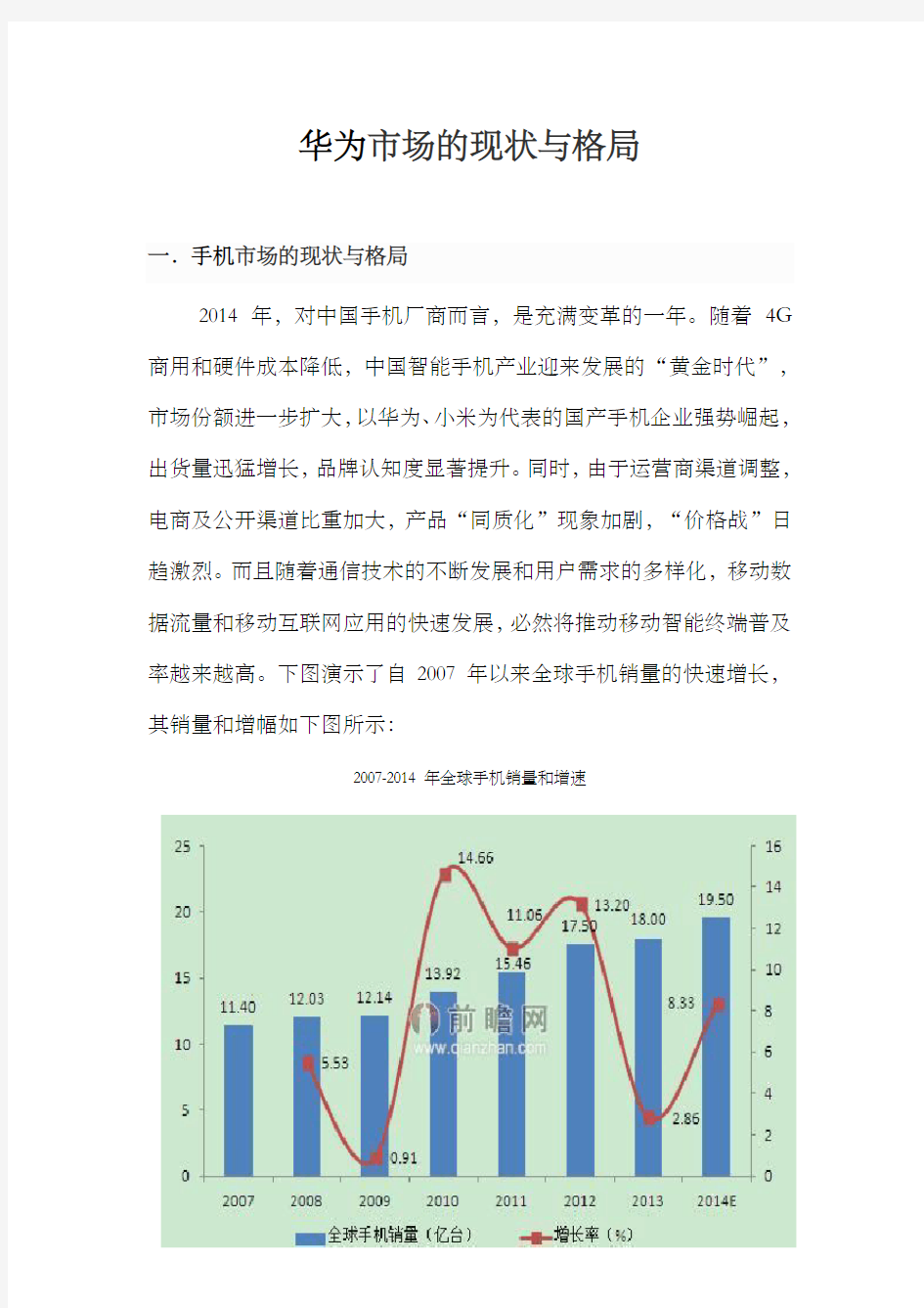 华为市场的现状与格局