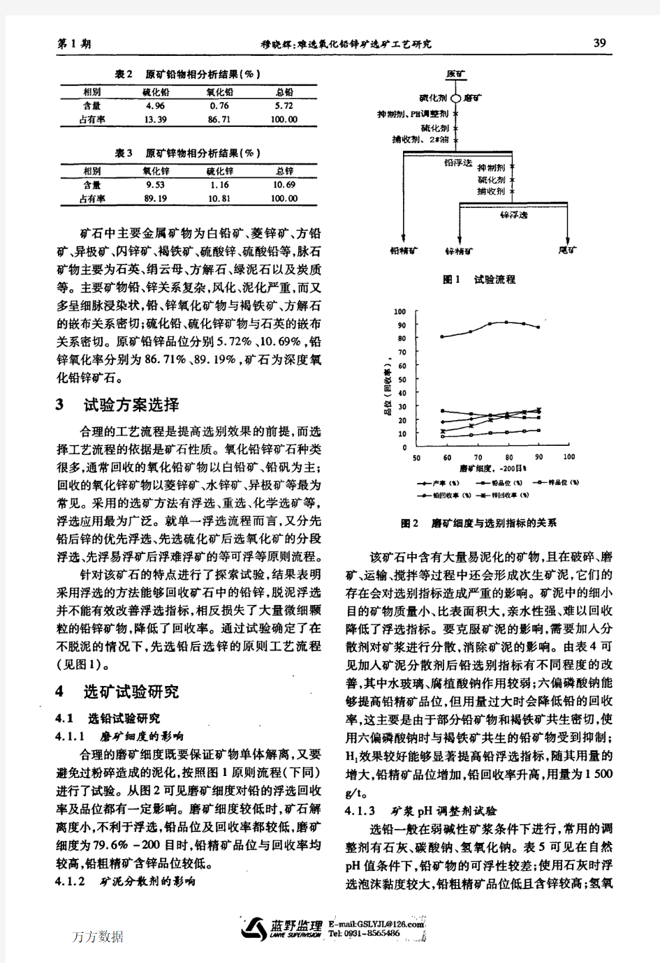 难选氧化铅锌矿选矿工艺研究