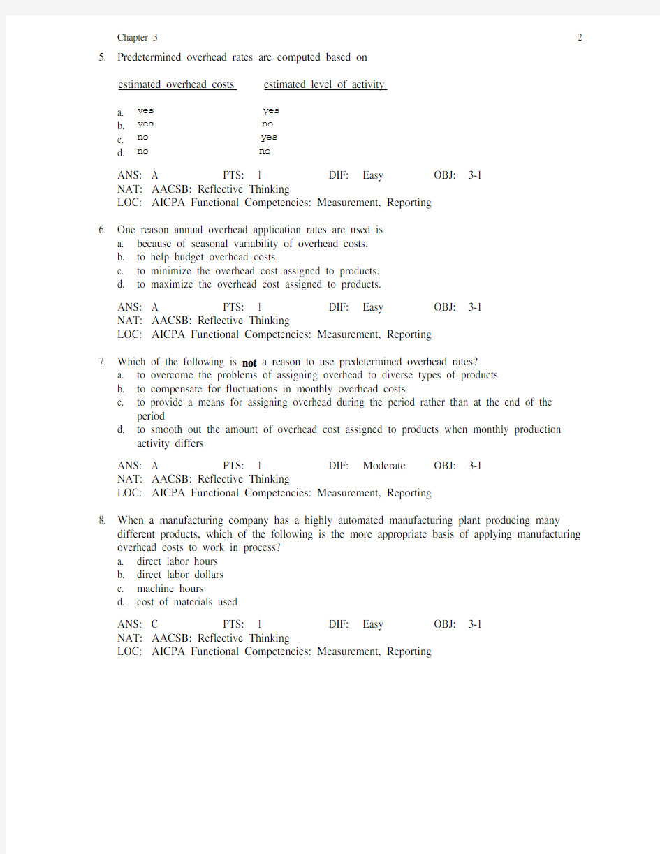 361 Chapter 3 MC Solutions