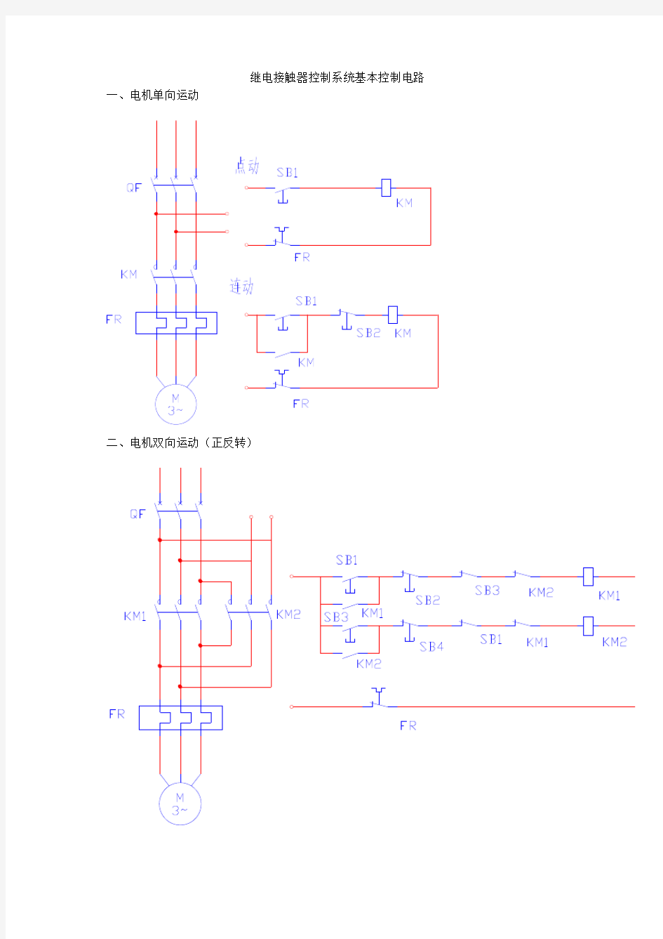 继电接触器控制系统基本控制电路