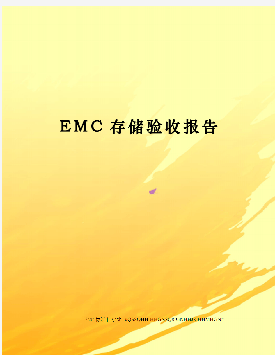 EMC存储验收报告
