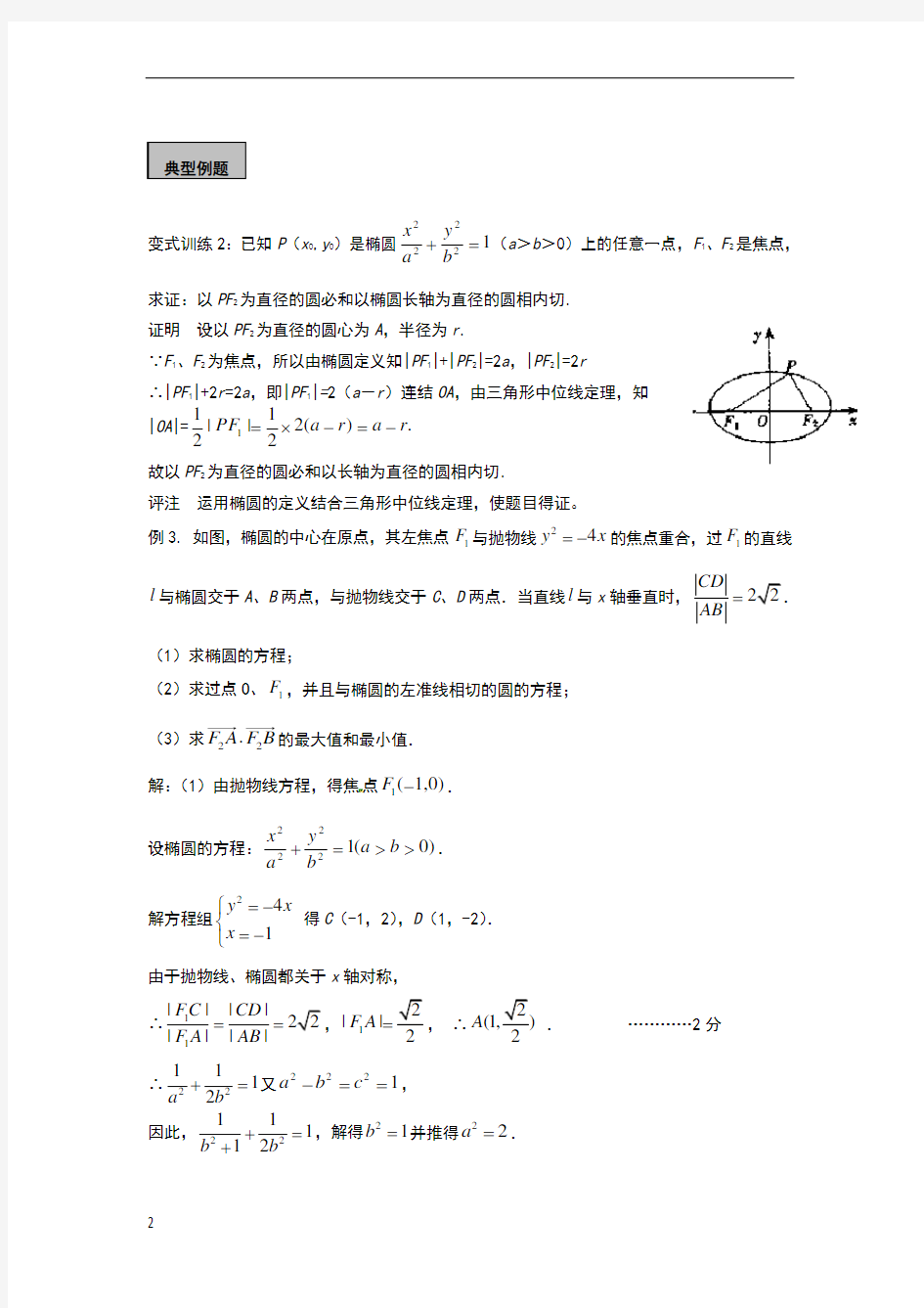 椭圆经典例题讲解