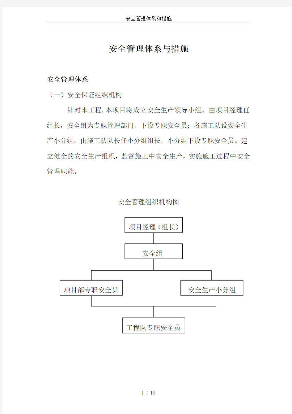 安全管理体系和措施