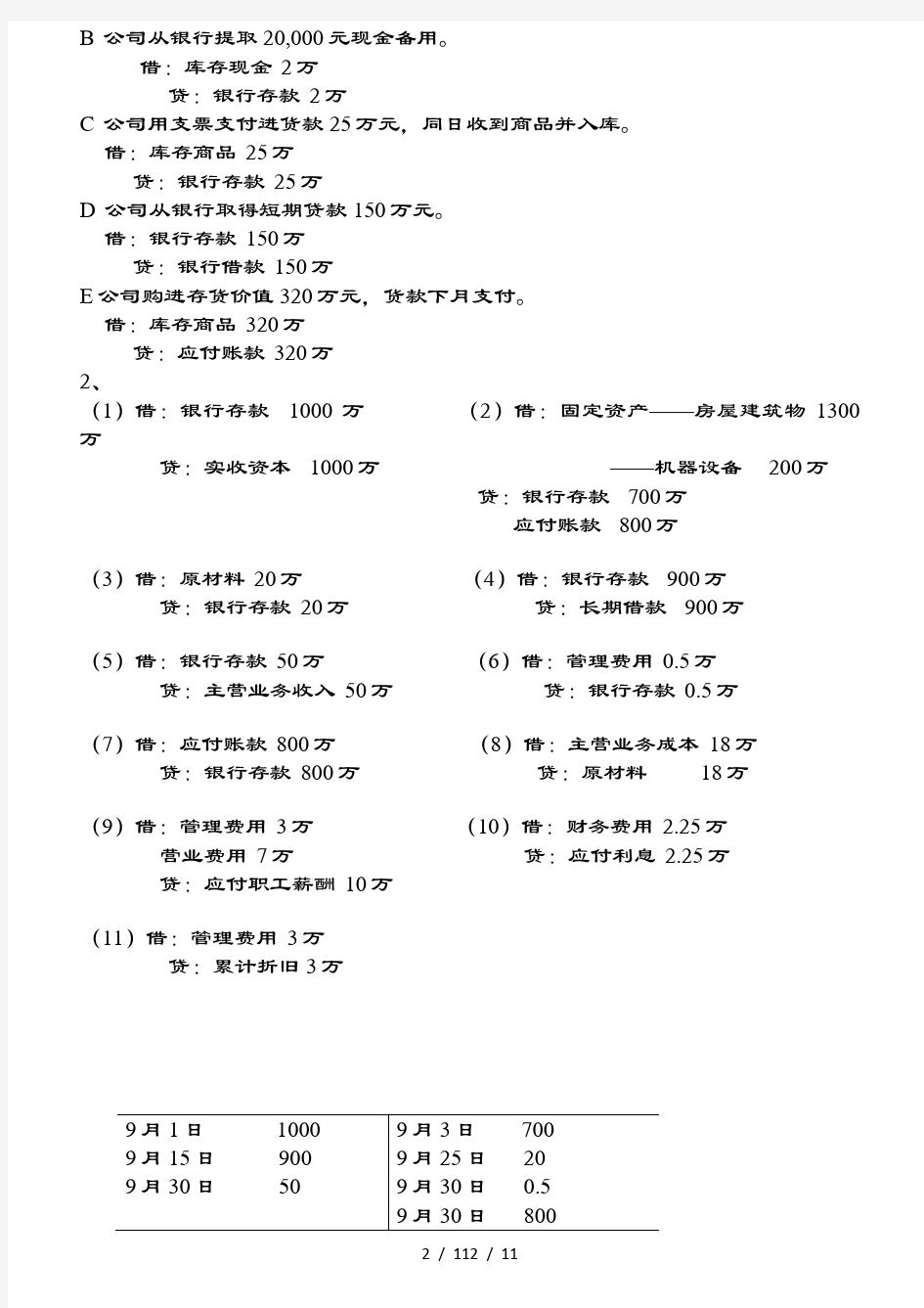 会计学(非专业用)(徐经长、孙蔓丽、周华)课后习题及复习资料