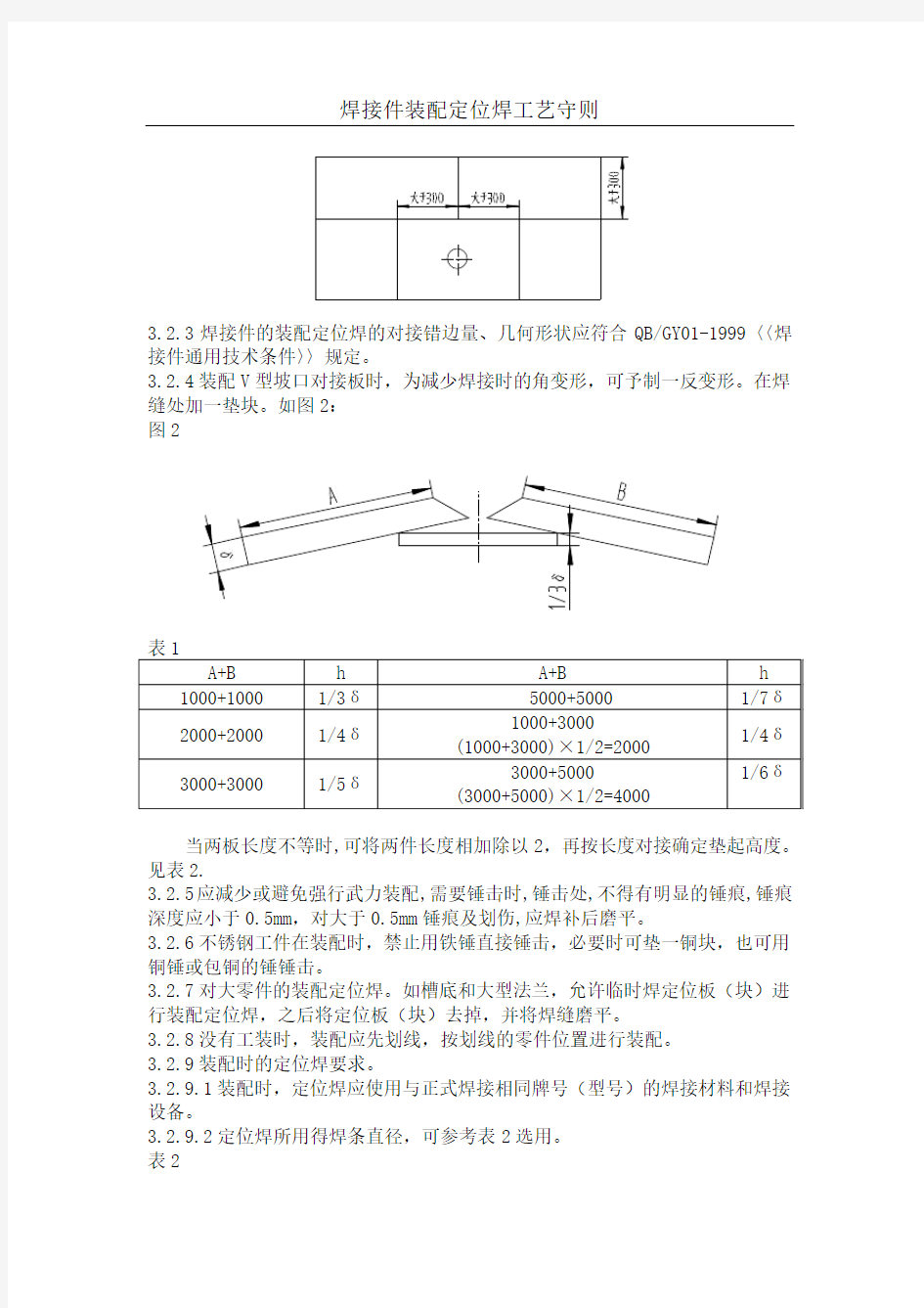 焊接件装配定位焊工艺守则