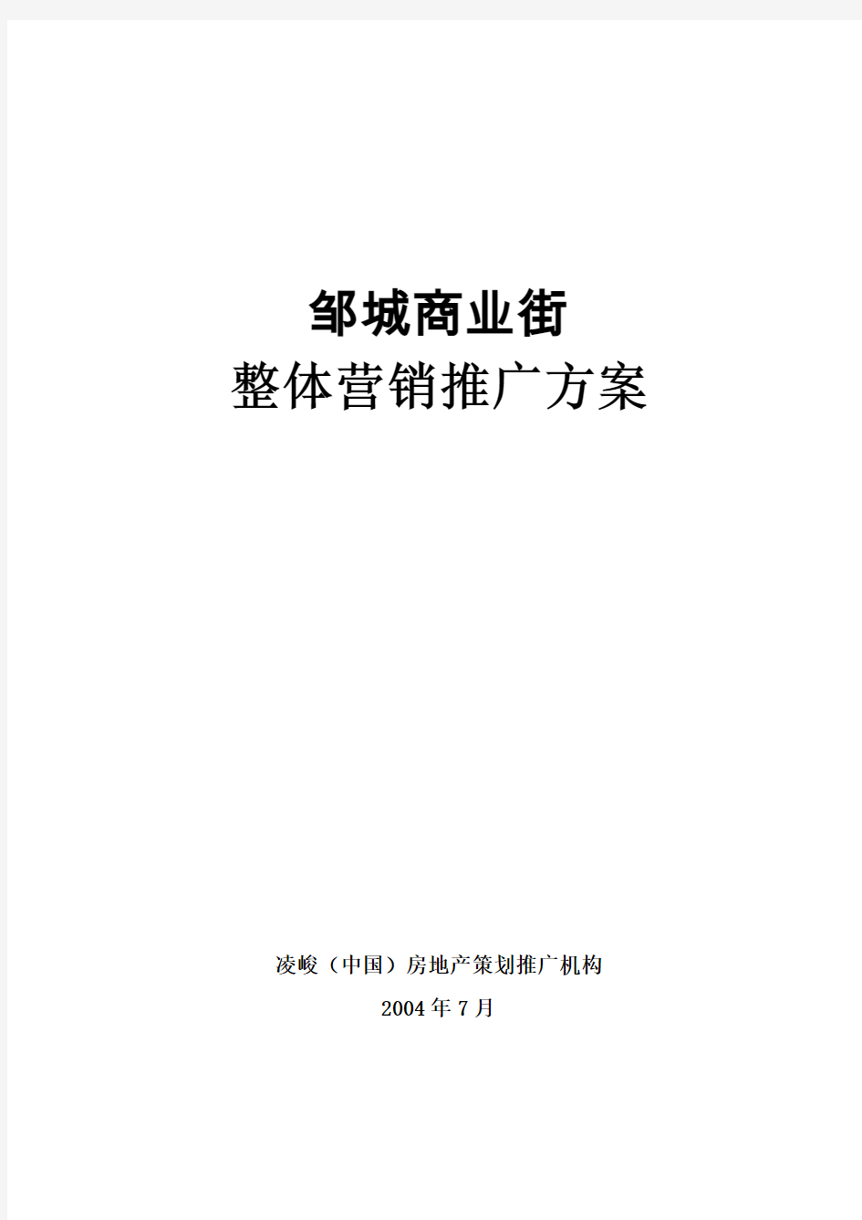 邹城商业街整体营销推广方案1048214463