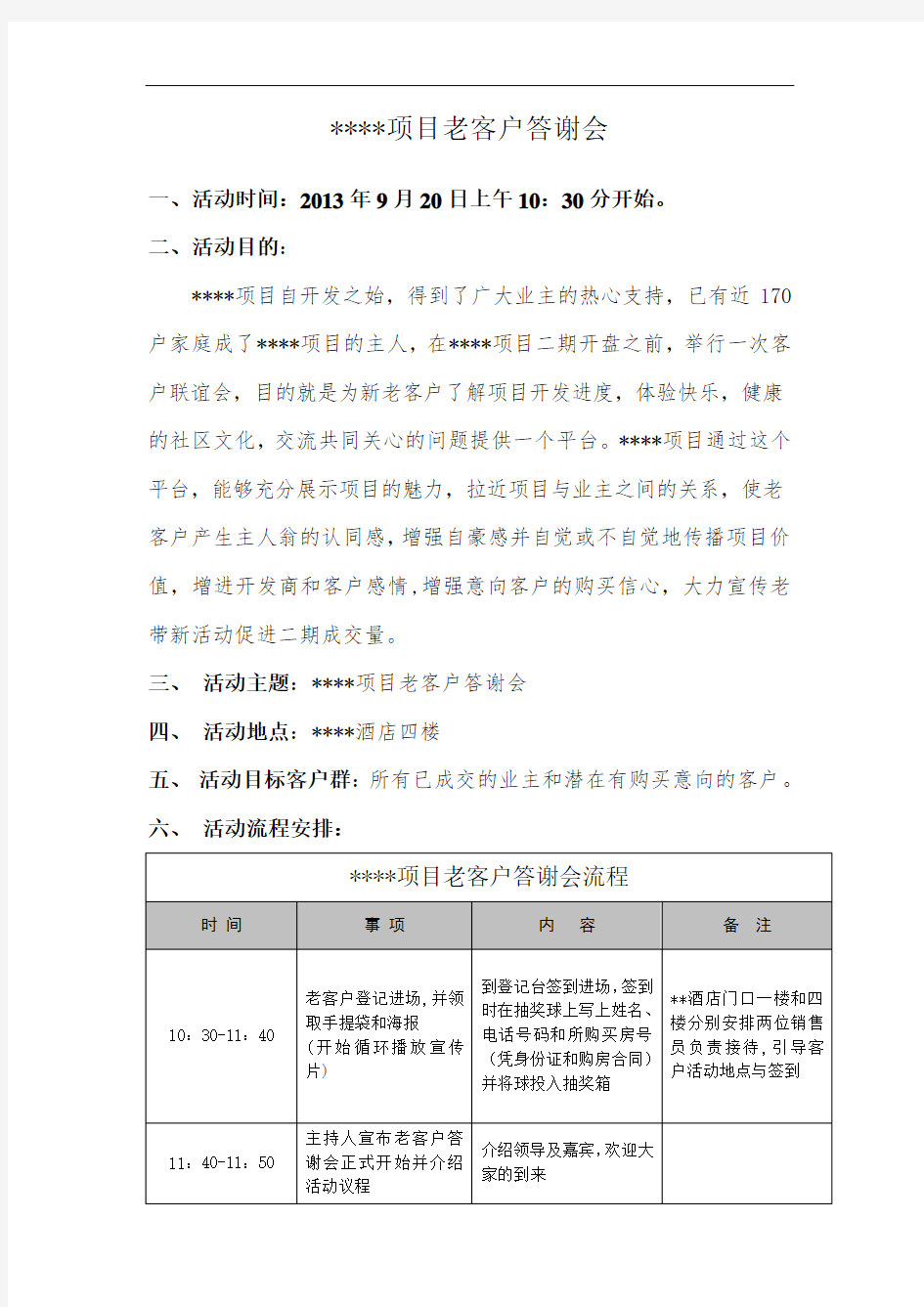 最新房地产老客户答谢会