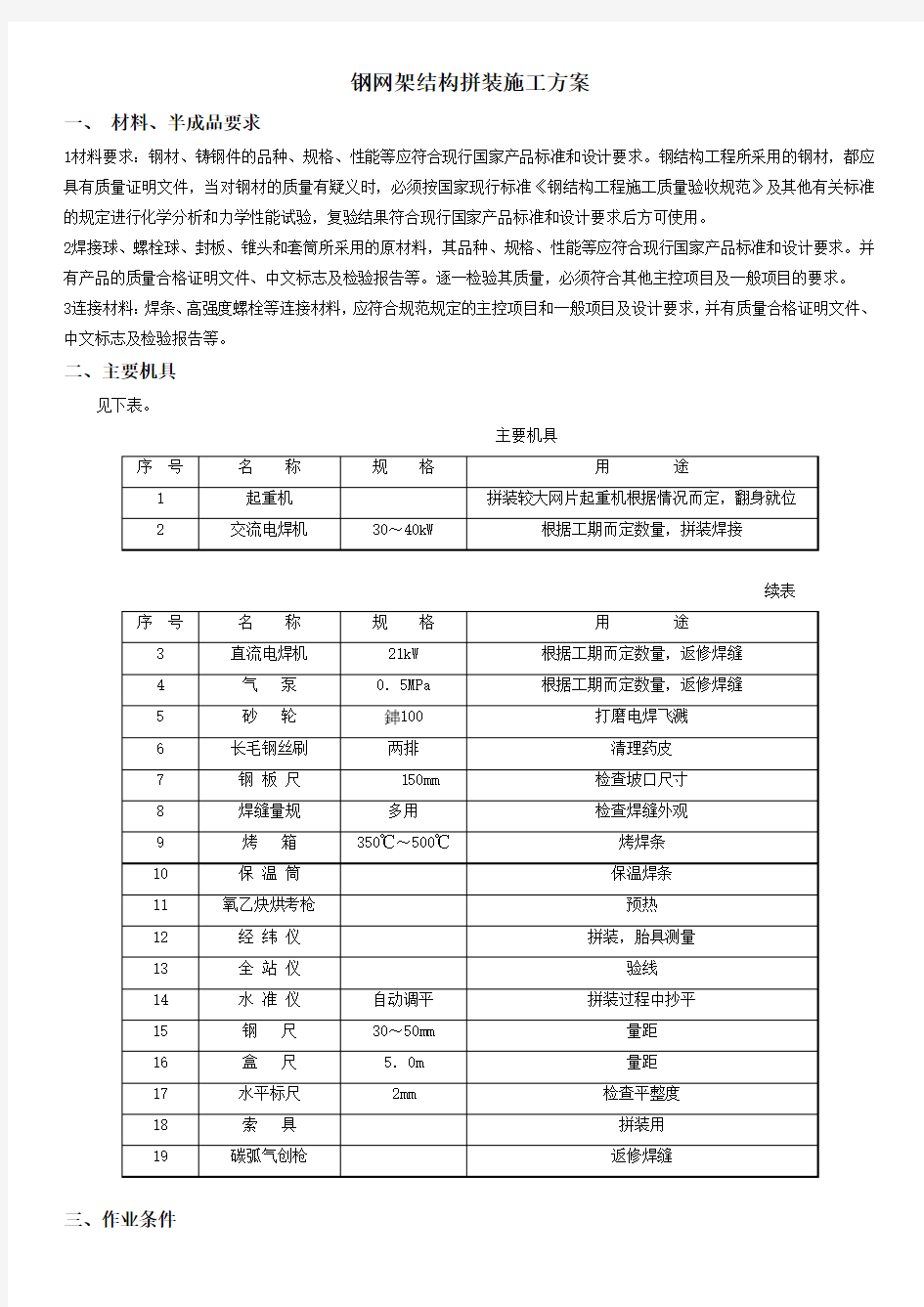 钢网架结构拼装施工方案