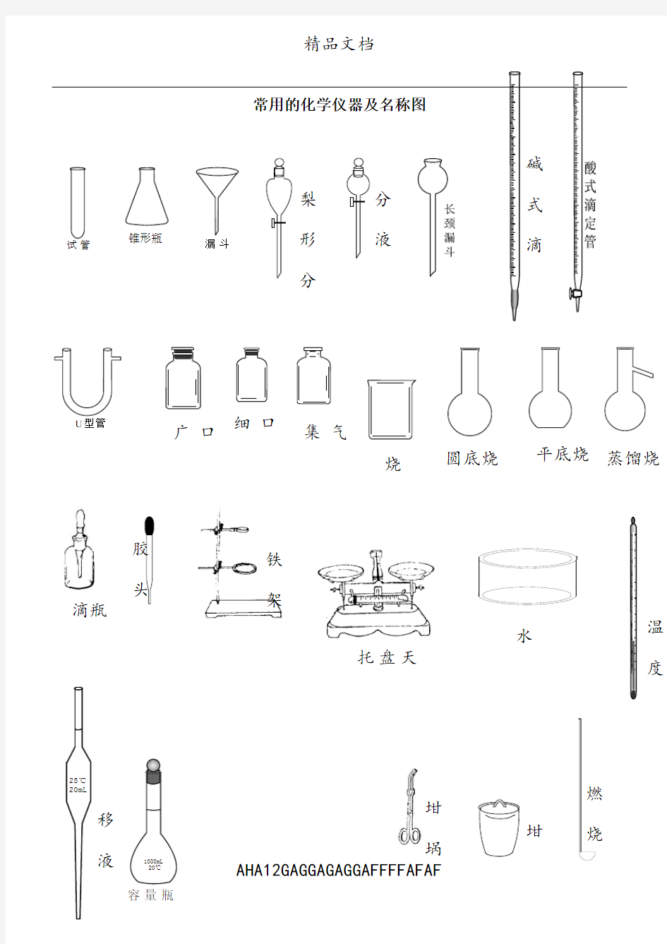 常用的化学仪器及名称图(整理)87056