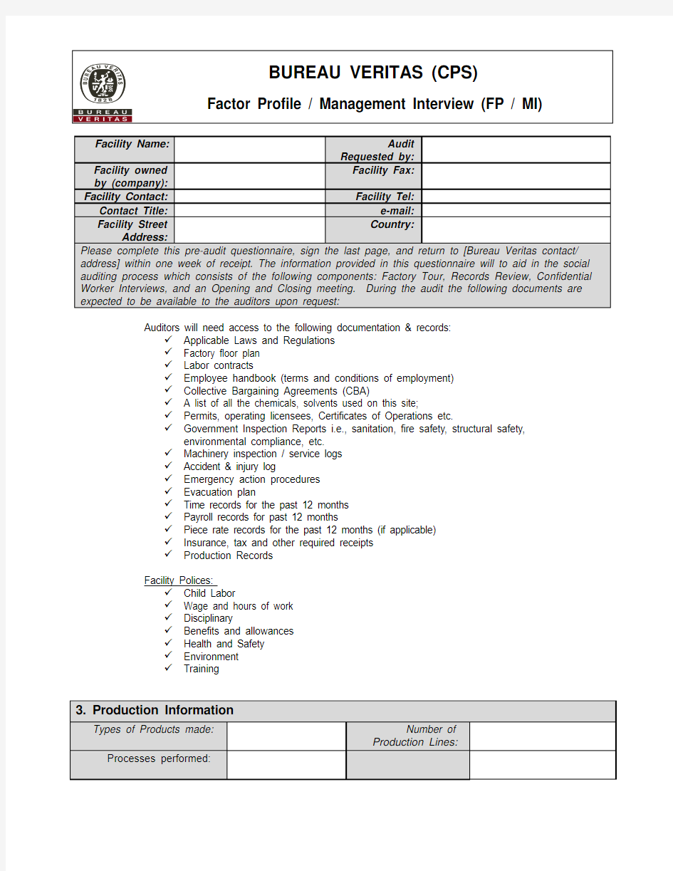 BV_STANDARD_SA_FACTORY PROFILE_MANAGEMENT INTERVIEW_REV 2_20Jan06_ (INTERNAL)(1)