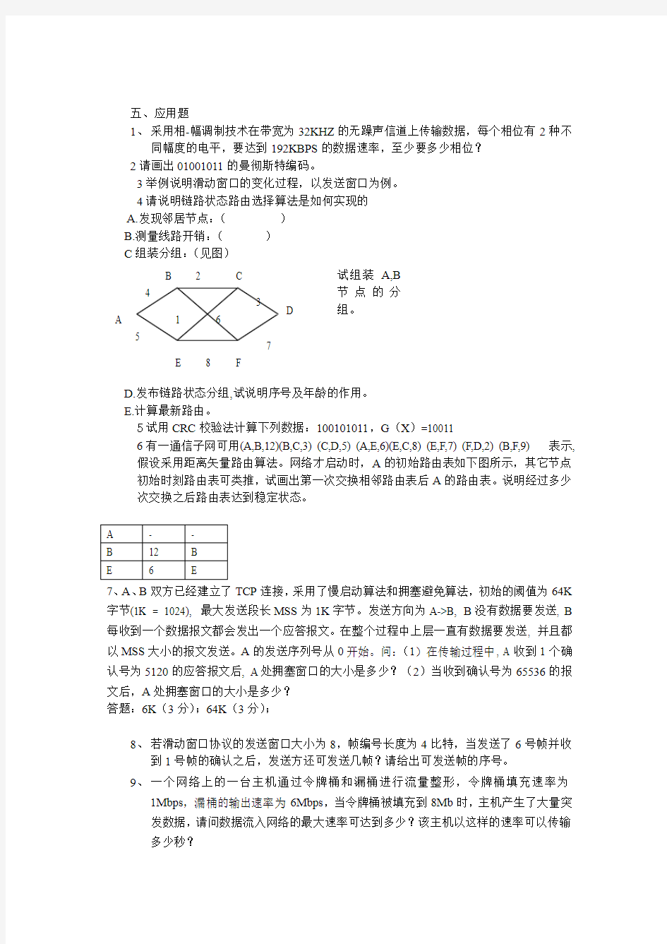 中南大学_计算机网络期末复习试卷1