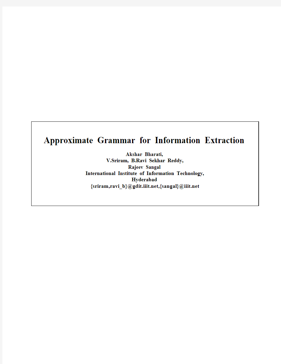 Approximate Grammar for Information Extraction