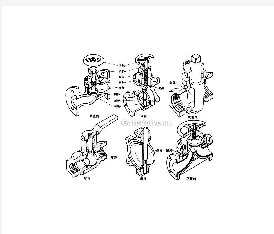 常用阀门结构示意图