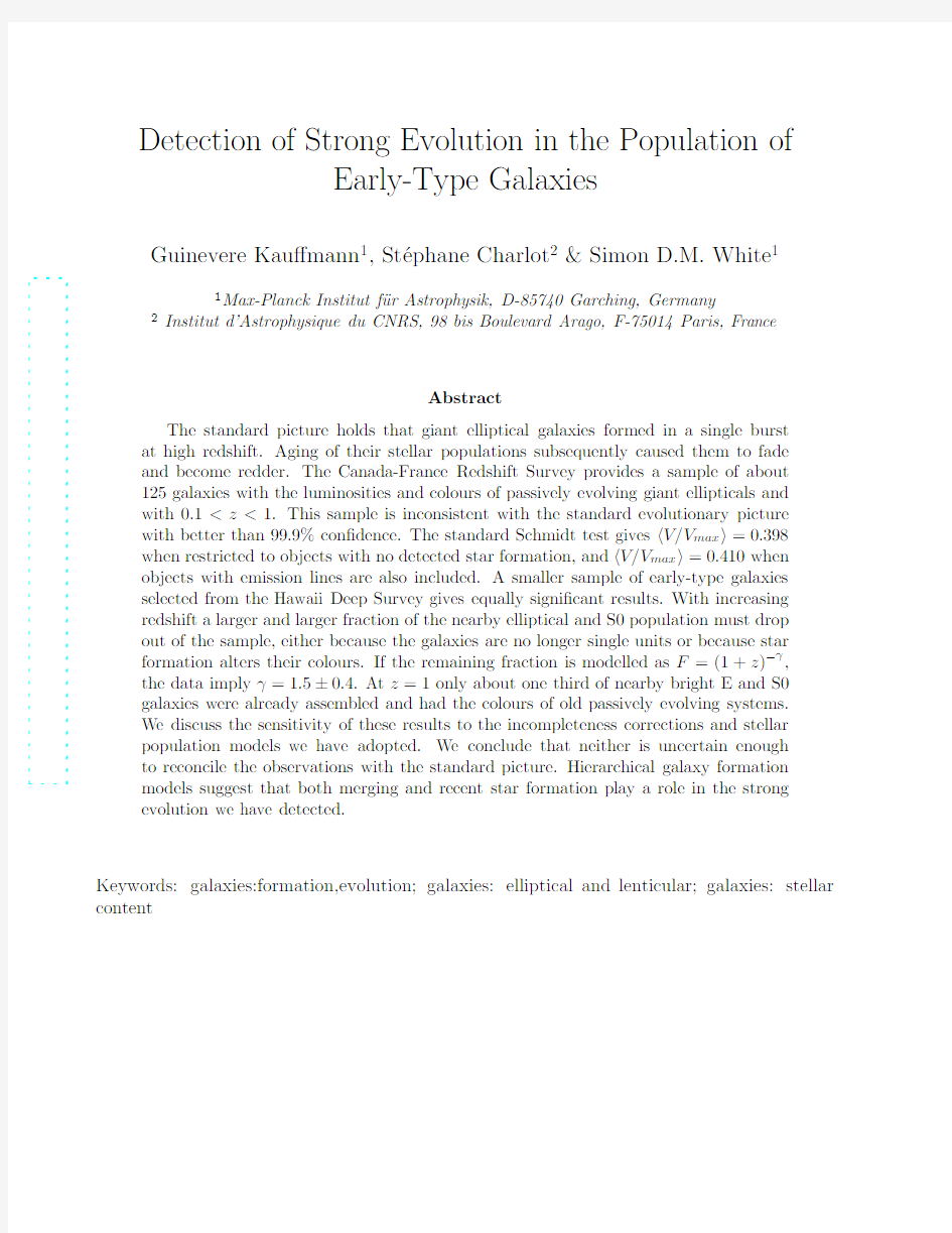 Detection of Strong Evolution in the Population of Early-Type Galaxies