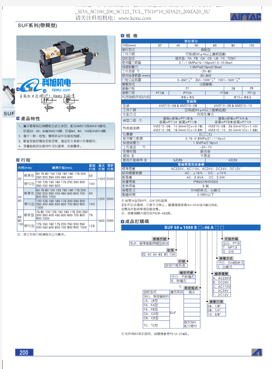 亚德客气缸价格选型手册型号样本尺寸PB气缸_SDA_SC100_200_SC125_TCL_TN10_10_SDA25_20MA20_SU