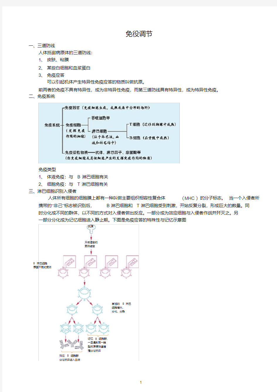 高中生物免疫系统复习