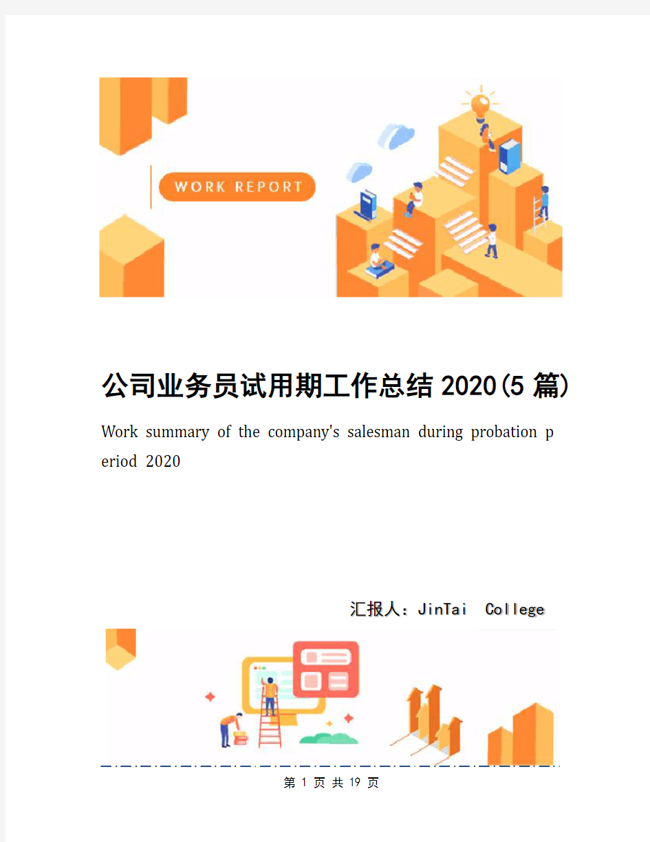 公司业务员试用期工作总结2020(5篇)